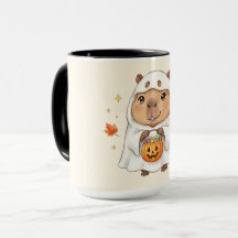 Taza Kawaii de Dos Tonos de Fantasma de Carpincho 