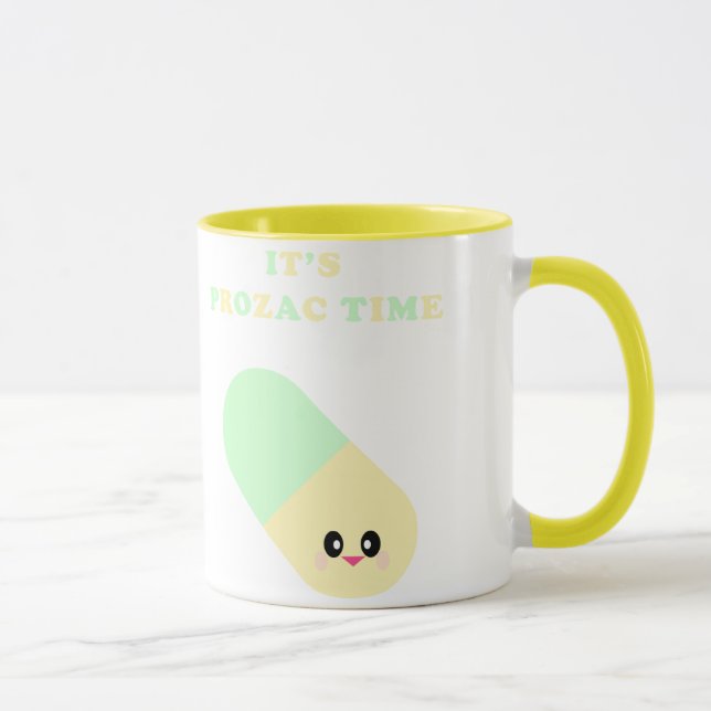 Taza Kawaii Es Prozac Time Cute Drogas Mug (Derecha)