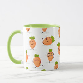 Taza Kawaii pattern of fun carrots