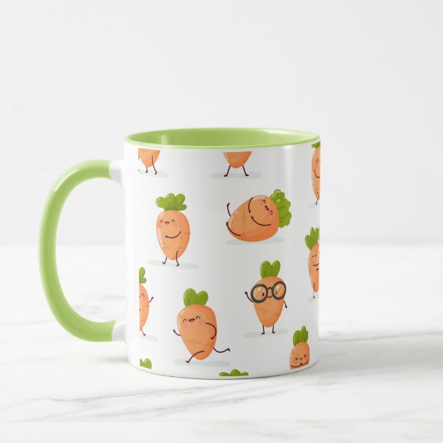 Taza Kawaii pattern of fun carrots (Izquierda)