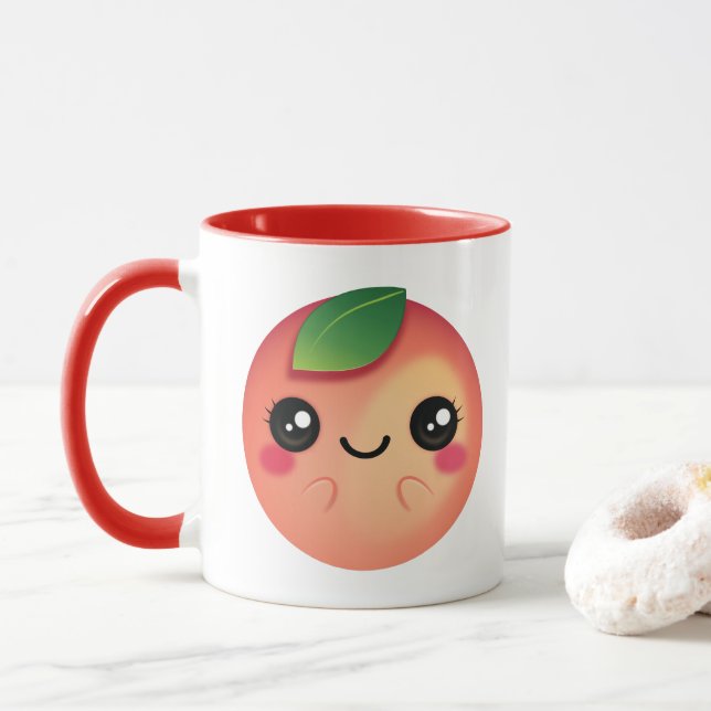 Taza Kawaii Peach (Con donut)