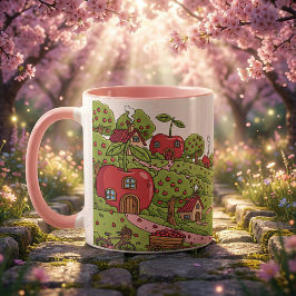 Taza Kawaii Red Cherry Vibes Cute Girly Aesthetic