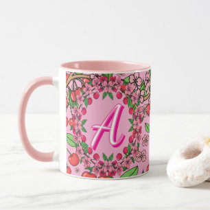 Taza Kawaii Red Cherry Vibes Estética Femenina Linda [P