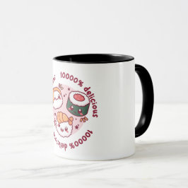Taza kawaii sushi con citas graciosas para el amante ne