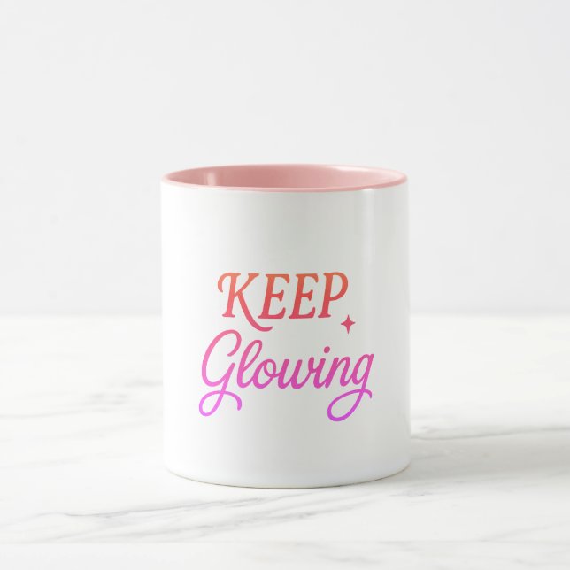 Taza Keep Glowing - Soft Aesthetic  (Centro)