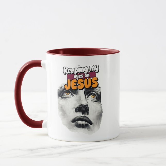 Taza Keeping my eyes on JESUS - Christian (Izquierda)