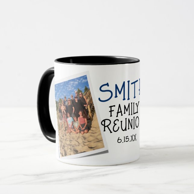 Taza Keepsake de la reunión de la familia de fotos (Anverso izquierdo)