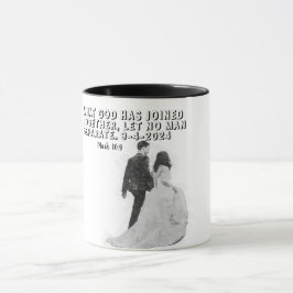 Taza Keepsake de novia personalizado con verso de la bi