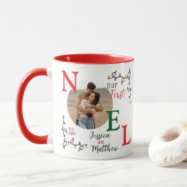 Taza Keepsake Parejas Foto Festividad Colorido Primer N
