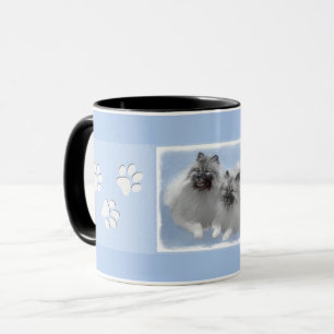 Taza Keeshond Pair de Kees pintura animal original
