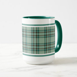 Taza Kelly Tartan Pattern Mint Green Irish Plage