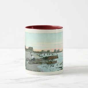 Taza Kennebunk Beach, Maine 1915 Estilo de época