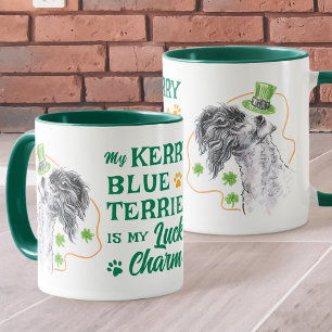 Taza Kerry Blue Terrier Lucky Charm Irlanda amante del 