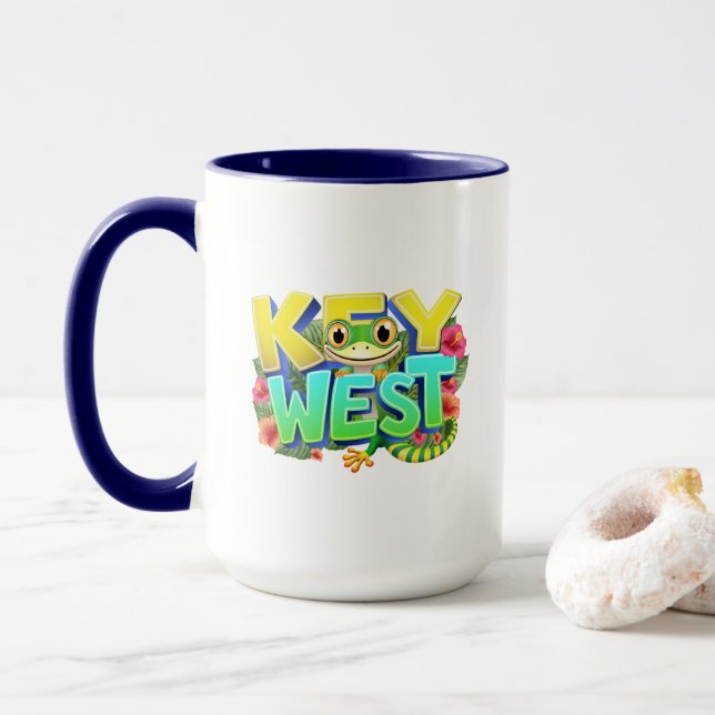 Taza Key West Gecko Florida (Con donut)