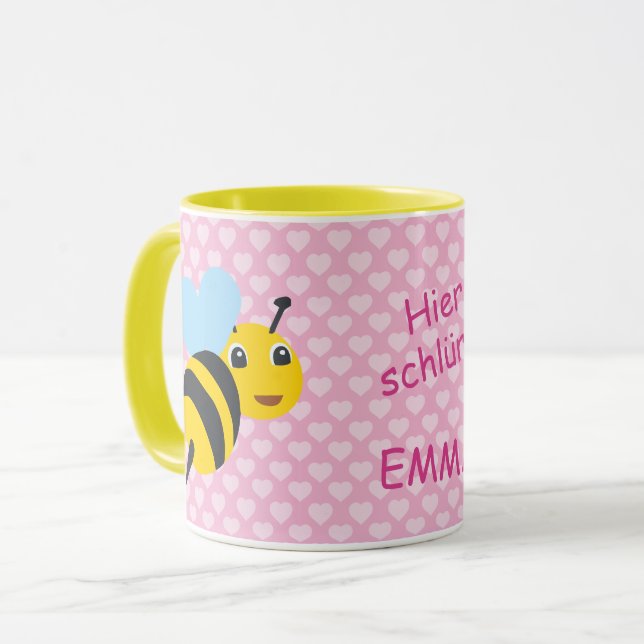 Taza Kindertasse Biene - Hier schlürft |  (Anverso izquierdo)