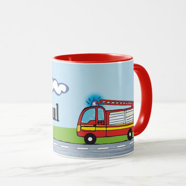 Taza Kindertasse - Feuerwehr | personalisierbare (Anverso derecho)