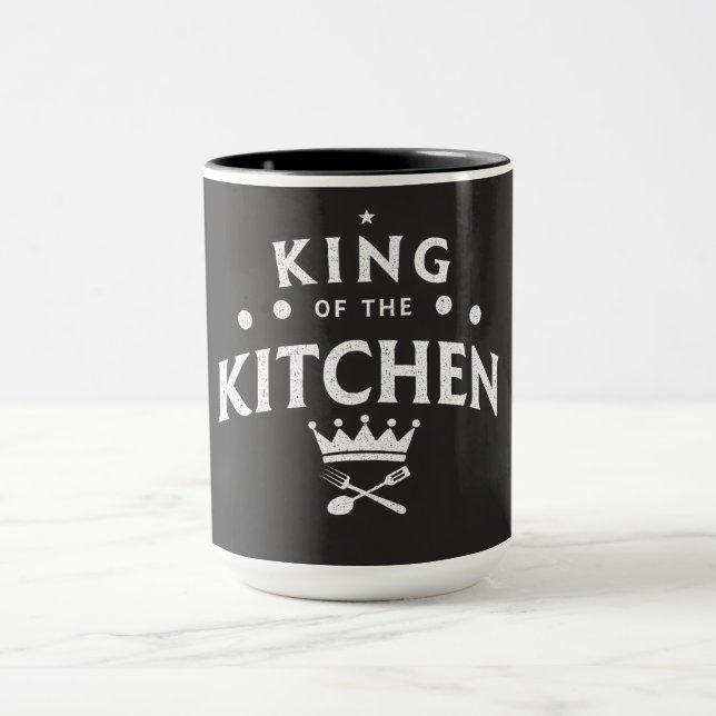 Taza King of the Kitchen Crown – Funny Foodie Black (Centro)