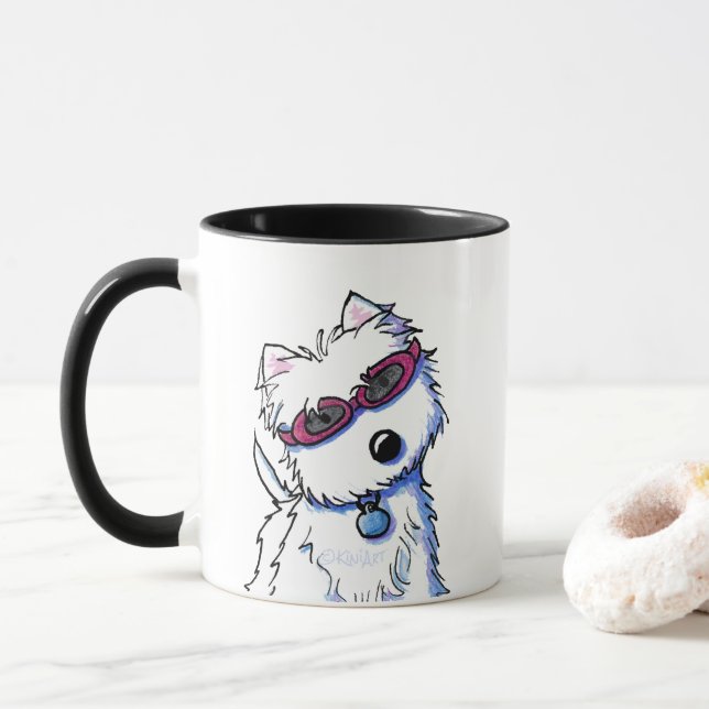Taza KiniArt Doggles Westie Mug (Con donut)