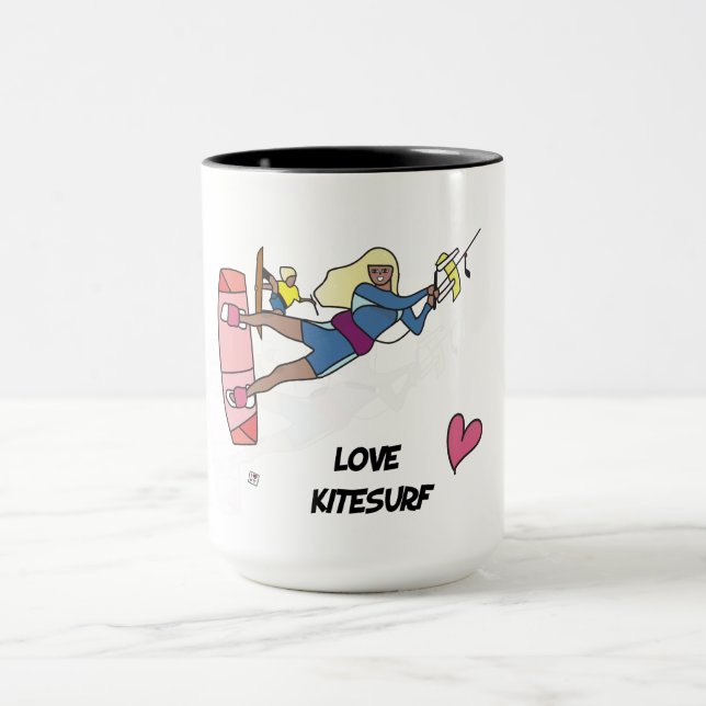 Taza Kiteboarding/kitesurfing - Kite chica Mug (Centro)