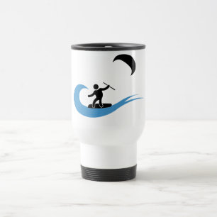 Taza kitesurfing fresca con el icono del kitesurf