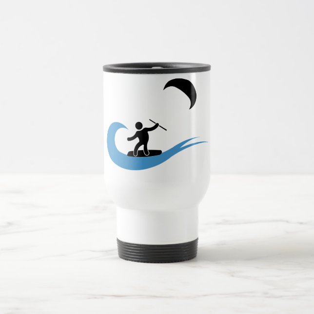 Taza kitesurfing fresca con el icono del kitesurf (Centro)