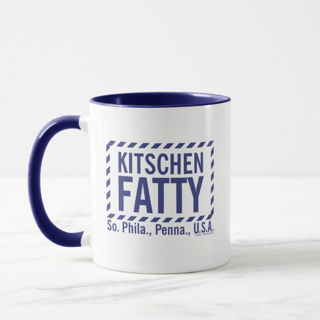 Taza Kitschen Fatty Logo Deli Azul (Izquierda)