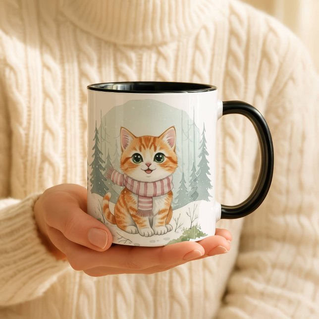 Taza Kitten Cat Mug, Watercolor Cat Lover Gift (Subido por el creador)