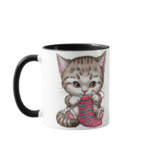 Kitten de punto para los amantes del gato y la art