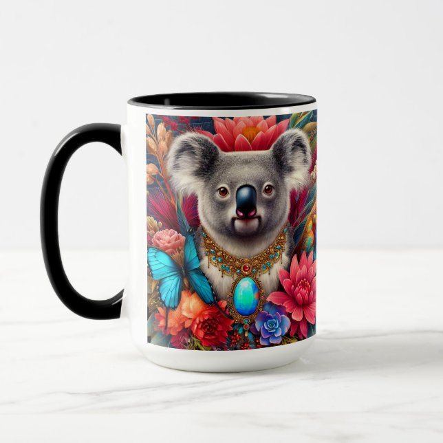 Taza Koala lleva la muestra australiana de arte floral  (Izquierda)