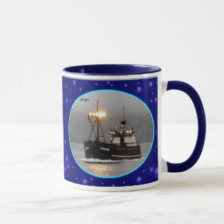 Taza Kodiak, barco del cangrejo en el puerto holandés,