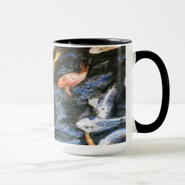 Taza Koi Fish Pond Art Painting Mug (Derecha)