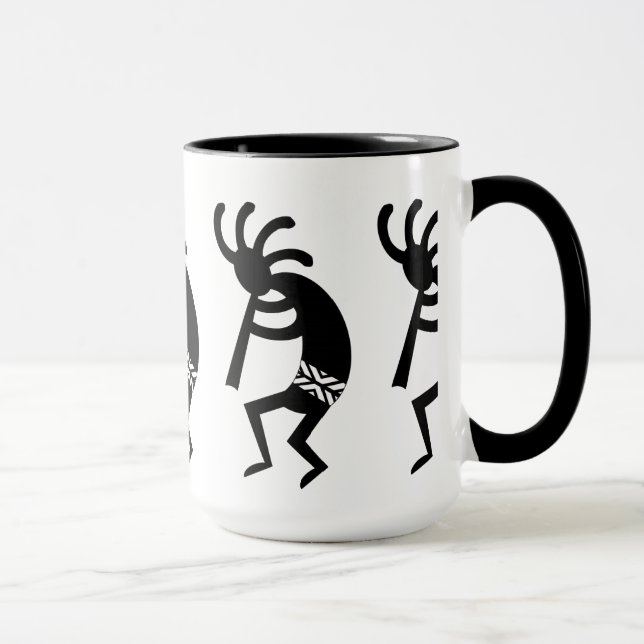Taza Kokopelli, Blanco Y Negro (Derecha)