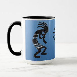 Taza Kokopelli con símbolo nativo americano de sol