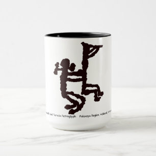 Taza Kokopelli y Petroglifo Femenino