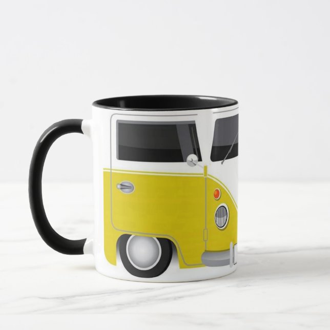 Taza Kombi Amarilla Retro – Furgoneta Vintage Esti (Izquierda)