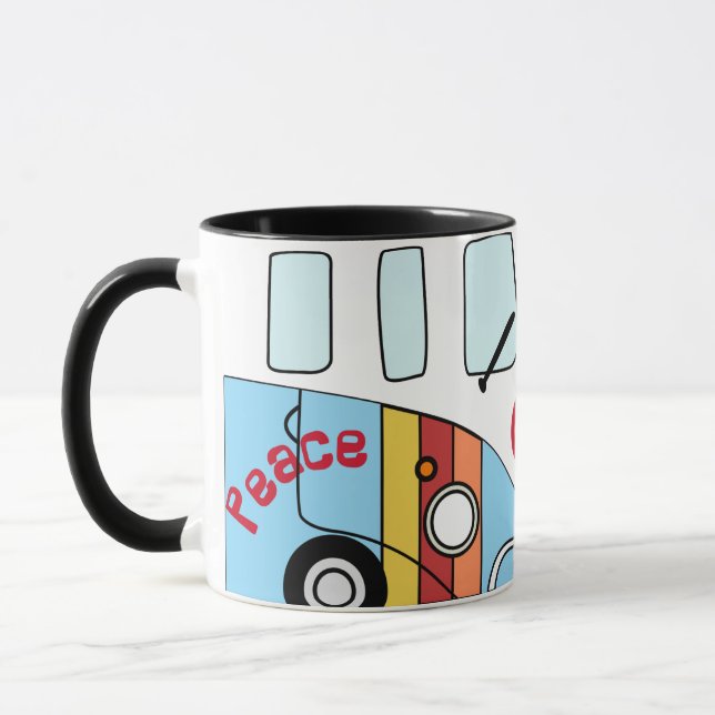 Taza Kombi Arcoíris Peace – Diseño Hippie Psicodél (Izquierda)