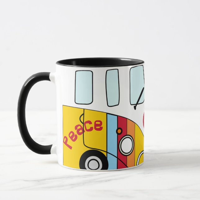 Taza Kombi Arcoíris Peace – Furgoneta Hippie Multi (Izquierda)
