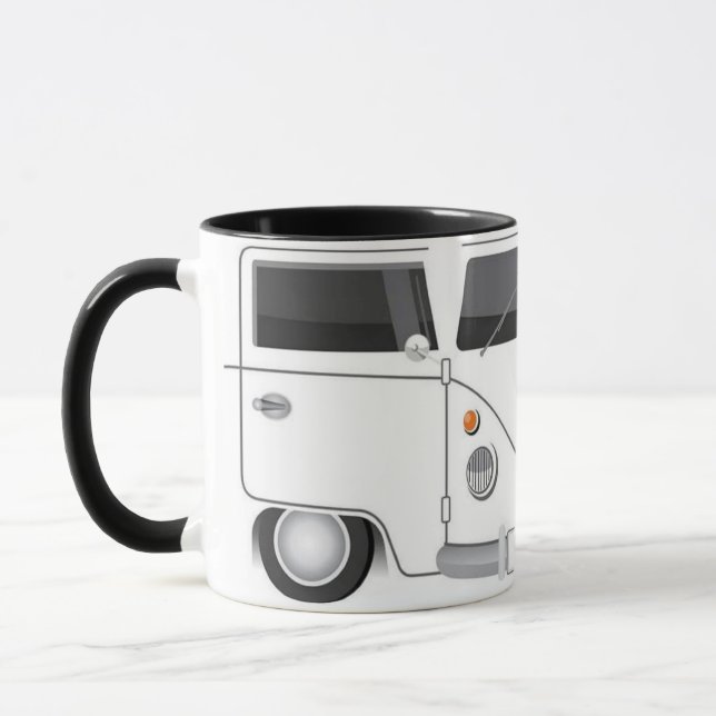 Taza Kombi Blanca Minimalista – Furgoneta Retro pa (Izquierda)