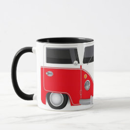 Taza Kombi Roja Vintage – Estilo Retro Minimalista