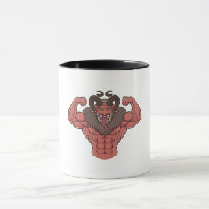 Taza Krampus Espeluznante Navidad Flexionando Músculo F
