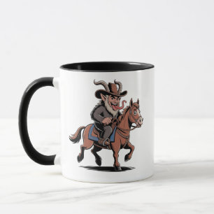 Taza Krampus Navideño Malvado Vaquero Caballo Occidenta