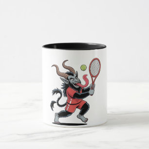 Taza Krampus Tenis Cancha de Navidad Demonio de Tenis