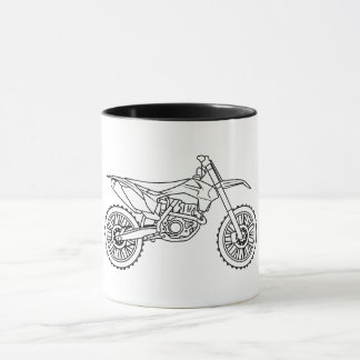 Taza KTM Motocross line art