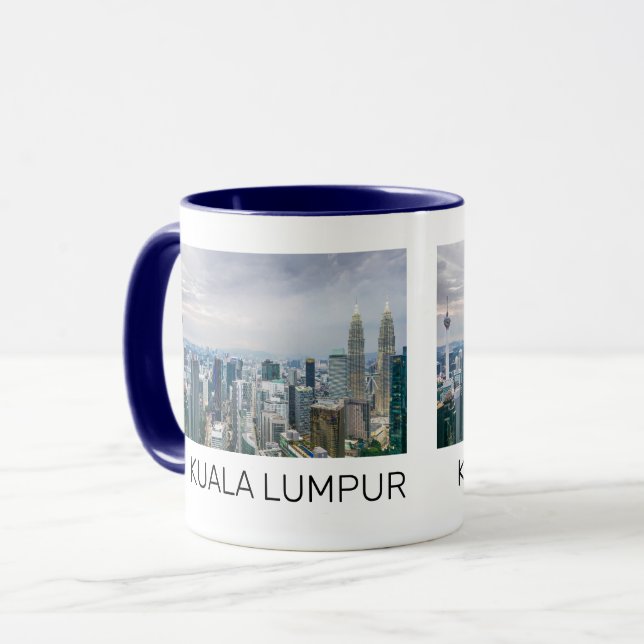 Taza Kuala Lumpur Malaysia Skyline Vintage Souvenir (Anverso izquierdo)