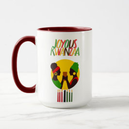 Taza Kwanzaa Café Mug con acentos rojos, 15 oz