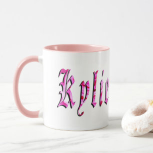 Taza Kylie, Nombre, Logo Ringer Combo Café Mug.