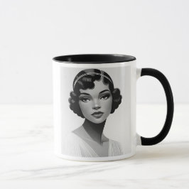Taza L’élégance intemporelle d’une jeune femme.