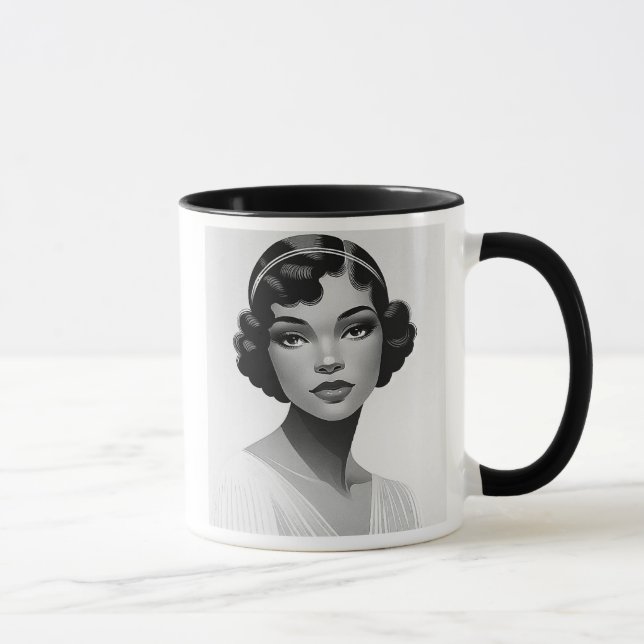 Taza L’élégance intemporelle d’une jeune femme. (Derecha)