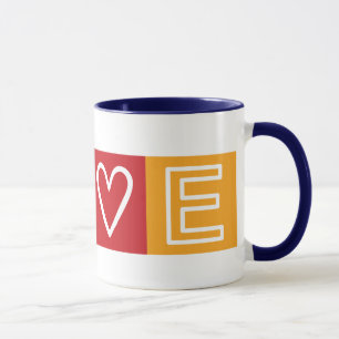 Taza L-O-V-E - Signo de corazón y paz