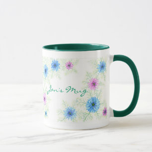Taza La acuarela de la "Amor-en-uno-niebla" del rosa y